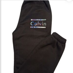 Woman's Calvin Black Logo-Accent Jogger Pants